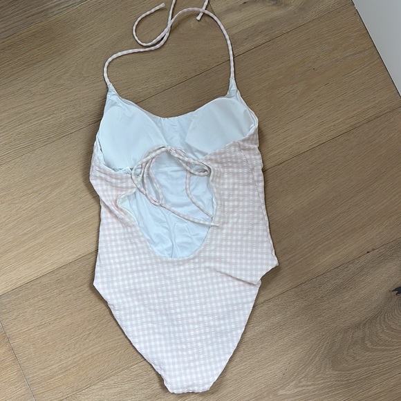 Onia pink and white one piece swim suit - Picture 3 of 3